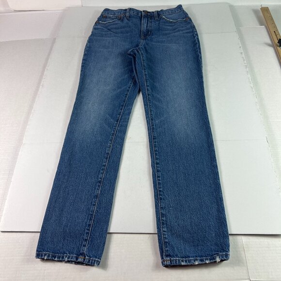 Madewell Jean Women 28x29 Perfect Vintage Full Length Straight Blue Denim Tag 28 - Picture 1 of 16
